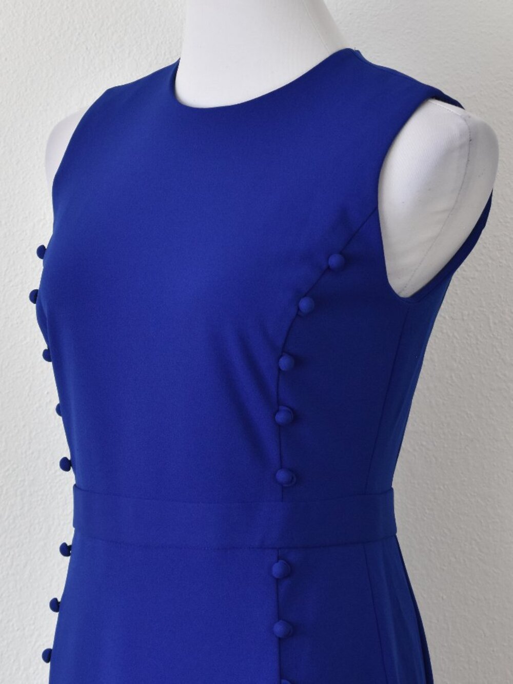 Calvin Klein Button Trim Side Slit Midi Sheath Dress - 4 - Picture 3 of 9